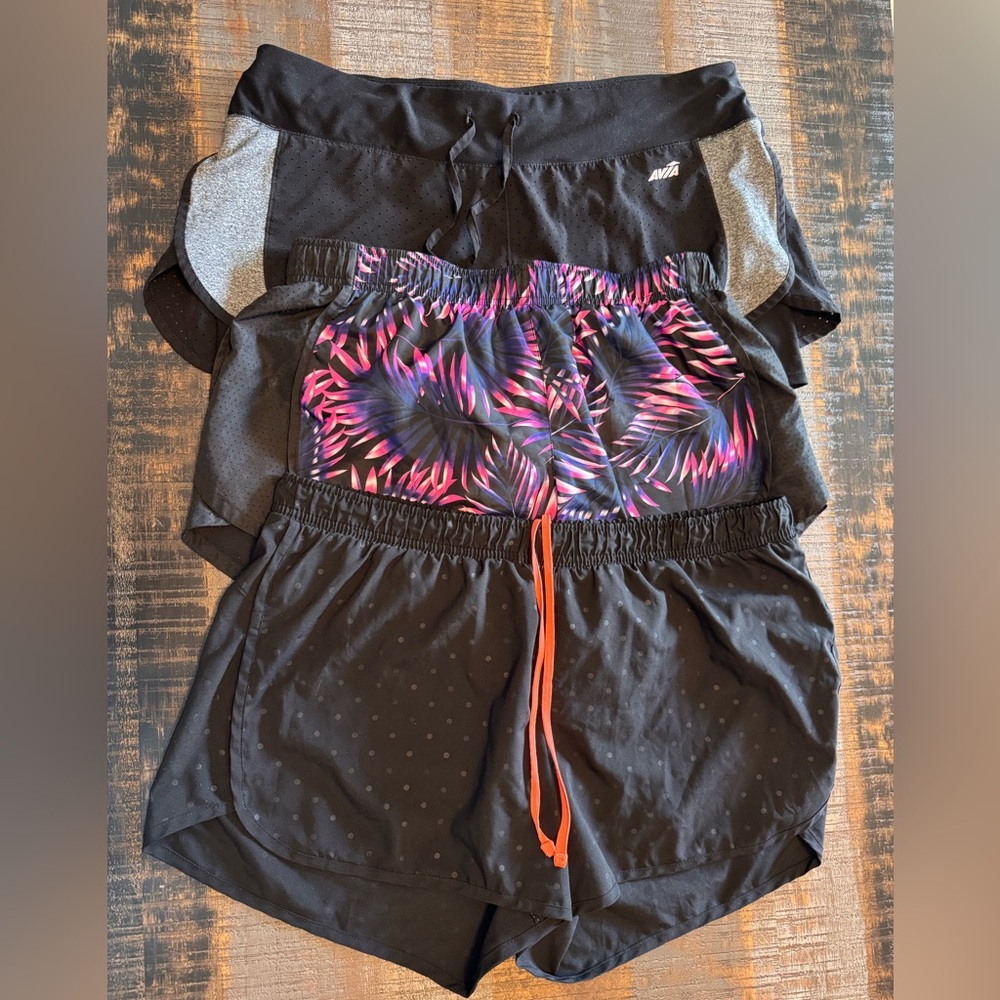Lot of 3 pairs Running Active Shorts Avia Athletic Works Old Navy Brand Large